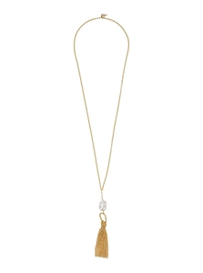 Fringed Pearl Pendant Necklace