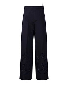 Forte Forte Floral Embroidered Wide Leg Pants