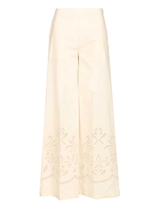 Floral Embroidered Wide Leg Pants