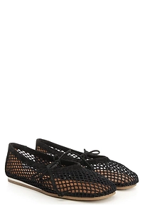 Forte Forte Mesh Lace-Up Ballet Flats