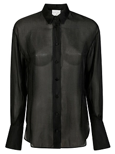 Sheer-Panel Long Sleeved Shirt