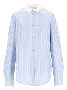 Forte Forte Striped Curved Hem Shirt