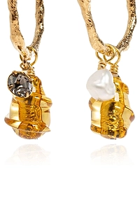 Forte Forte Textured Hoop Pendant Earrings