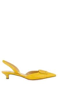 Francesco Russo Embossed Slingback Pumps
