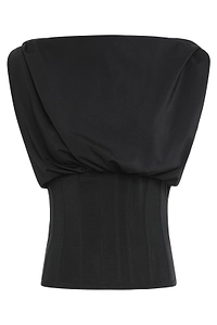 Frolov Draped Bustier Top