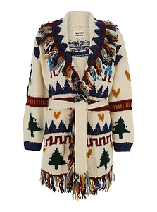Frantic December Belted Fringed Cardigan