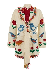 Frantic Fairy Bird Belted Knit Cardigan