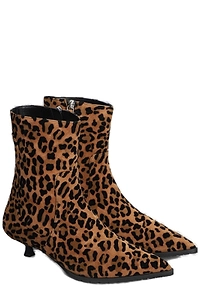 Fratelli Russo Animal Printed Low Heel Ankle Boots