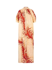 Coral-Like Printed Dress