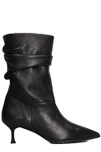 Fratelli Russo Pointed-Top Ruched Ankle Boots