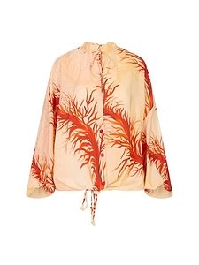 F.R.S For Restless Sleepers Coral Print Drawstring Shirt