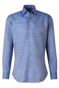 Fray Button-Up Long-Sleeved Shirt