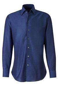 Fray Button-Up Long-Sleeved Shirt