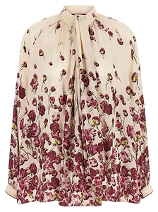 LavalliÈRe Floral Blouse