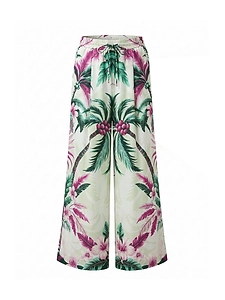 F.R.S For Restless Sleepers Palm Printed Wide-Leg Pants