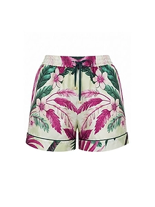 Pattern-Printed Drawstring Shorts