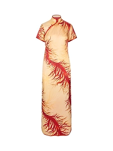 F.R.S For Restless Sleepers Coral-Like Printed Maxi Dress