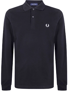 Fred Perry Logo Embroidered Long-Sleeved Polo Shirt
