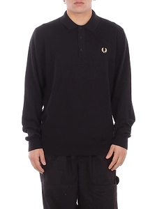 Fred Perry Logo Embroidered Long-Sleeved Polo Shirt