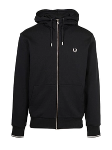 Fred Perry Logo Embroidered Zip-Up Hoodie