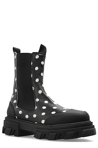 Ganni Polka Dot Pattern Ankle Boots