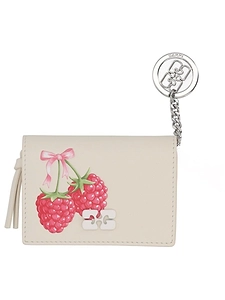 Ganni Raspberry-Printed Bi-Fold Wallet
