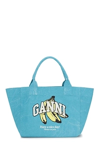 Ganni Banana Print Medium Tote Bag