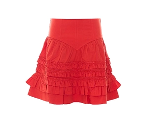 Ganni Ruched Detail Drop-Waist Skirt