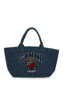 Ganni Bear Denim Medium Tote Bag
