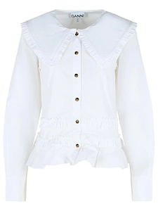 Ganni Ruffled Long-Sleeved Shirt