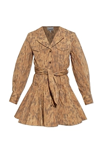 Ganni Belted Shirt Mini Dress
