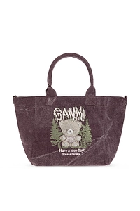 Ganni Snow Teddy Bear Tote Bag