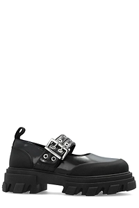 Ganni Buckled Strap Platform Pumps