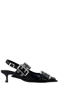 Ganni Buckle Detailed Pointed Toe Pumps