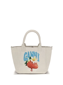 Ganni Strawberry Printed Small Tote Bag