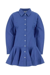 Ganni Stretch Poplin Mini Shirt Dress