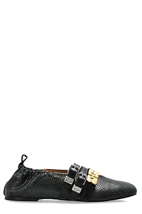 Ganni Buckled Ballet Flats