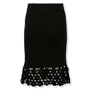 Ganni Crochet-Hem Knitted Midi Skirt