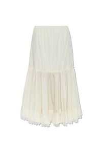 Ganni Tiered Lace-Trim Skirt