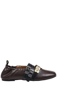 Ganni Triple Strap Ballet Flats