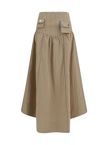 Ganni Washed Midi Corset Skirt