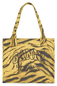 Ganni Zebra Printed Large Tote Bag