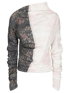 Ganni Gathered Panelled High Neck Blouse