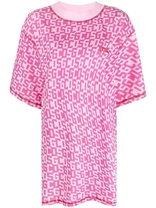 Gcds All-Over Logo Printed Crewneck T-Shirt Dress