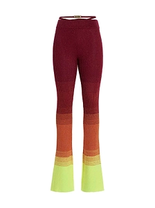 High-Waist Lurex Knitted Trousers
