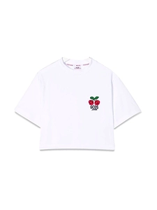 Gcds Kids Cropped Logo T-Shirt