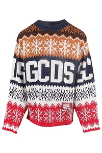 Gcds Kids Logo Jacquard Knitted Jumper