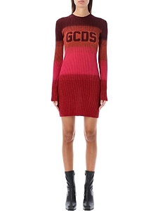 Gcds Logo Intarsia-Knit Mini Dress