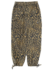 Ganni Leopard Printed Cargo Trousers