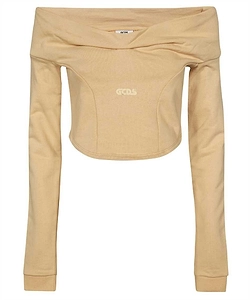 Gcds Logo Off-Shoulder Cropped Top